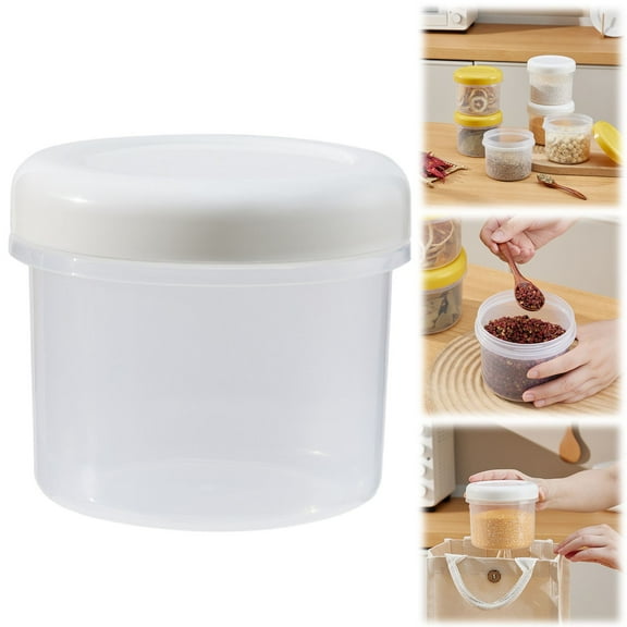 BinKFF 8 oz Plastic Food Storage Containers with Screw Lids, BPA-Free, Reusable Stackable Jars for Portion Control, Snacks, Travel, Kitchen, Freezer, Art and Craft