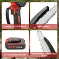 thumbnail image 6 of OWSOO Chainsaw 4in 6in Portable Electric Chain Saw with Lock, 2 Chains, 21V Battery Operated, Cordless for Tree Trimming, 6 of 7