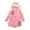 Pink, variant on Odeerbi Kids Coats Toddler Girls Winter Padded Coats Heavy Coat Thickened Jacket Children Letter Cute Hooded Zipper Jacket Clothes Red