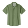 thumbnail image 5 of Kagetolytai Men Shirts Men's Vintage Button Down Bowling Shirts Short Sleeve Summer Beach Shirt Army Green 3X, 5 of 5