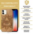 thumbnail image 7 of Case Yard Wooden Case Outside Soft TPU Silicone, Slim Fit Shockproof Wood Protective Phone Cover for Girls Boys Men and Women, Supports Wireless Charging Illuminati Design case for iPhone-12-Mini, 7 of 7