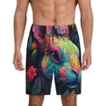 thumbnail image 3 of Lsque Colorful Patterned Rabbit Mens Sleep Pajama Shorts,Short Pajama Pants, Cotton Ultra-Soft Knit-3X-Large, 3 of 9