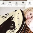 thumbnail image 3 of Orinice Cats Moon Night Warm Lightweight Blanket Soft Fleece Blankets All Seasons Flannel Material Blanket for Bed Couch Sofa Office Decor 100 x 130cm 130 x 150cm 150 x 200cm 40x50in, 3 of 6