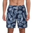 thumbnail image 2 of Picia Tropical Leaves pattern Mens Swim Trunks with Compression Liner Stretch Beach Shorts Quick Dry with Zipper Pockets No-Chafing Board Shorts-Small, 2 of 9