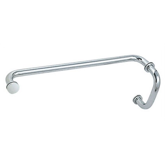 CRL BM6X18CH Polished Chrome 6" Pull Handle and 18" Towel Bar BM Series Combination With Metal Washers