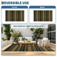 thumbnail image 4 of Hasoo 8' x 10' Black & Brown Outdoor Rug Plastic Straw Geometric Striped Carpet Waterproof PP Tube Woven Portable Mat for Patio Decor, Balcony, Picnic, 4 of 6
