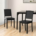 thumbnail image 2 of Costway Armless Wood Dining Chair Set of 2 with Rubber Wood Legs Curved Backrest Kitchen Black, 2 of 10