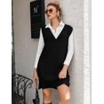 thumbnail image 6 of Zeagoo Womens Sweater Vest Dress Oversized Knitted Sleeveless Pullovers Sweaters V Neck Tank Sweater Dress Fall Winter, 6 of 6