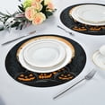 thumbnail image 2 of WOBOGO Ghost Pumpkin Round Placemats Set of 1 Heat Resistant Washable Kitchen Table Decorations 15.4in, 2 of 7