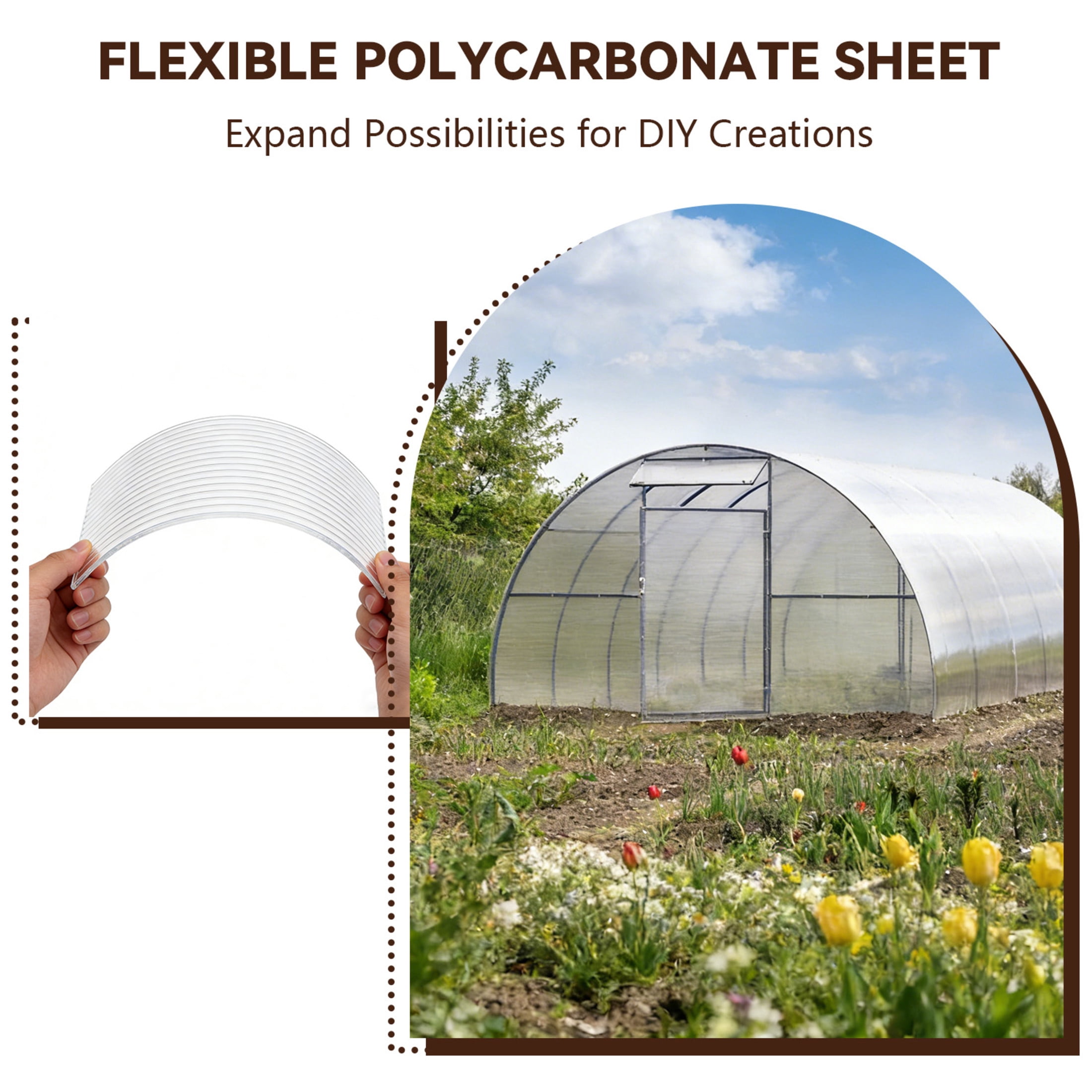 Noble House 10 Pack Twin-Wall Polycarbonate Greenhouse Panels, 4 ft x 2 ft UV-Protected Sheets, Transparent