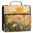 thumbnail image 2 of Water-Resistant 3-Ring Binder Organizer with Multiple Pockets Zipper Binder Bag for Office Yellow Flowers on The Grass, 2 of 8