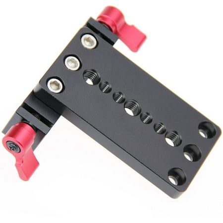 CAMVATE Tripod Mount Base Plate with 15mm Railblock for DSLR Shoulder Mount Rig Red Knob