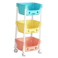 thumbnail image 1 of Tnarru 3 Tier Utility Cart Trolley Bookshelf Fruits Holder Kitchen Storage Cart Serving Cart for Bedroom Kitchen Laundry Room, 1 of 8