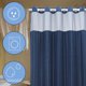 thumbnail image 4 of Cortina de ducha sin ganchos con forro de tela a presión, cortinas de ducha gruesas y resistentes con tejido de gofre y ventana superior de malla, juego de cortinas de baño impermeables estilo hotel,, 4 of 5
