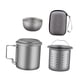 thumbnail image 5 of Taza de titanio, juego de té, taza de viaje, taza portátil para beber, taza de agua, tetera para acampar para el hogar, oficina, camping, pesca, mochi 4 PIEZAS, 5 of 8