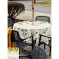 thumbnail image 5 of Outdoor Tablecloth with Umbrella Hole for Patio/Picnic/Party/Camping, Yellow Sunflowers Waterproof Table Cloth Square Cover Washable, Vintage Green Eucalyptus Leaves Beige (54"x 54"), 5 of 9