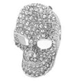 thumbnail image 2 of Broche de alfiler de calavera, broche de alfiler de cabeza de calavera de diamantes de imitación transparente decorativo Vintage brillante para Halloween, 2 of 5