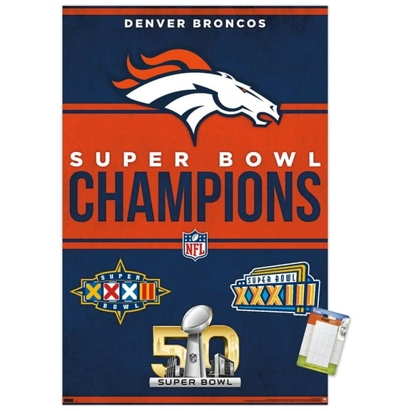NFL Denver Broncos - Champions 23 Wall Poster, 14.725" x 22.375"