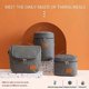 thumbnail image 2 of Gray - Set of 3 Reusable, Cylindrical, Square, Insulated, Portable, 2 of 5