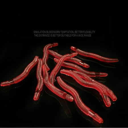 Saltwater Fishing Rigs - 80Pcs Earthworm Red Worms Soft Fishing Lure Baits for Saltwater Freshwater Fishing