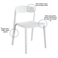 thumbnail image 5 of COSCO Outdoor/Indoor Stacking Resin Chair with Ribbon Back, 2-Pack, White, 5 of 13
