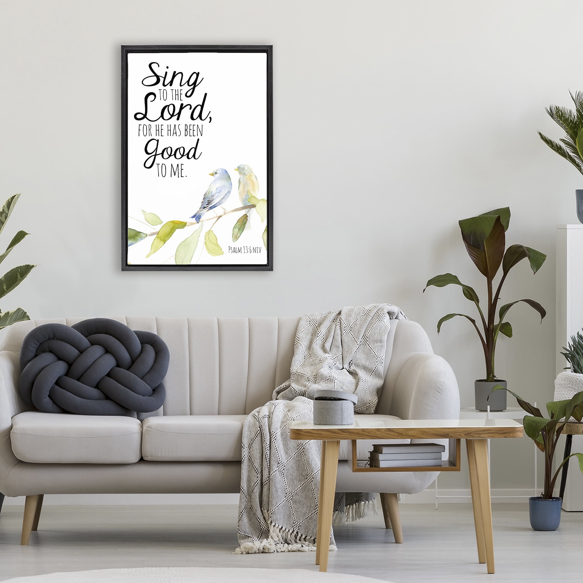 Stupell Industries Sing To The Lord Black Framed Floater Canvas Wall Art, design by Lanie Loreth