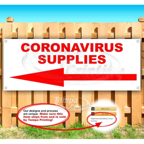 Virus Supplies Left Arrow 13 oz Vinyl Banner With Metal Grommets