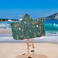 thumbnail image 2 of Yayeee Kids Hooded Towel with Hand Pockets Beach Soft Absorbent Bath Wrap 50 x 23.5 inch, Green Christmas Forest, 2 of 5