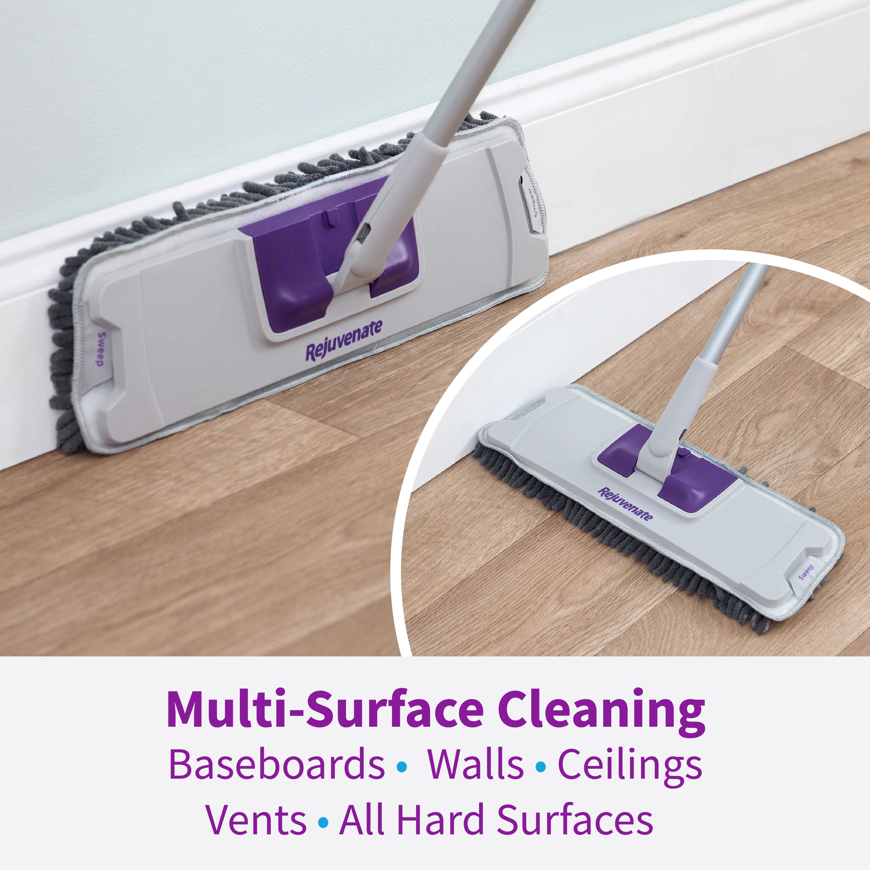 Rejuvenate PowerMax Multi-Surface Sweeper Mop, Includes 1 Sweeper Mop & 2 Sweep Pads, 1 ct