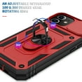 thumbnail image 5 of iPhone 11 Case,Dteck Shockproof Rubber Slide Camera Lens Protection Hybrid PC Ring Holder Kickstand Card Slot Design Cover For Apple iPhone 11 6.1-inch,Red, 5 of 9