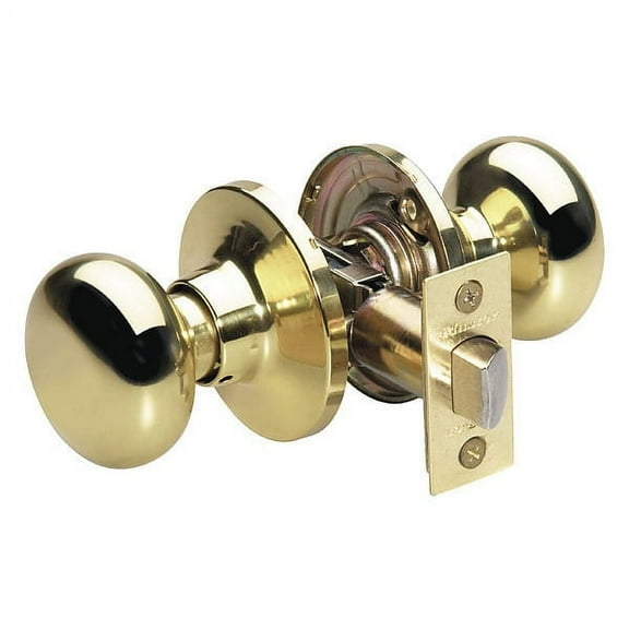 Master Lock Knob Lockset,Biscuit Style,Polished Brss BC0403BOX