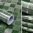 thumbnail image 1 of Oleegame 1PC Trashcans For Bedroom Bathroom Kitchen Waterproof Self-adhesive Stickers Mosaic Tile Sticker Green, 1 of 2