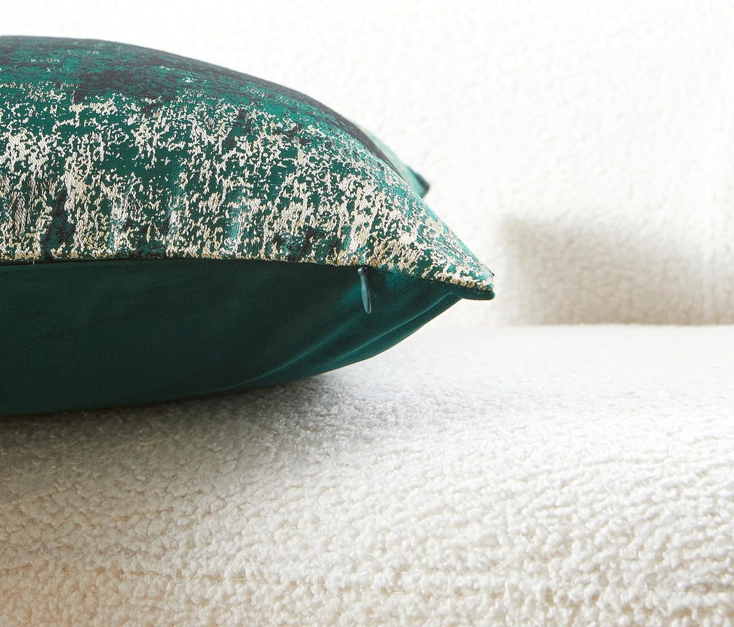 Sparkling Decorative Throw Pillow Covers Soft Green Gold Glitter Square Cushion Cover Pillowcase for Couch Bed and Chair Green Gold 20" x 20"