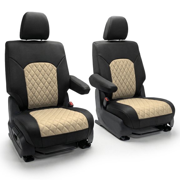 For Honda Pilot 2023-2026 FH Group Neoprene Custom Fit Car Seat Covers - 2nd Row for 7 Seater Beige