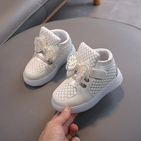 

Hipattires Toddler Shoes for Girls Non Slip Gold Sneakers First Walking Sandals Comfy Fashion Shoes