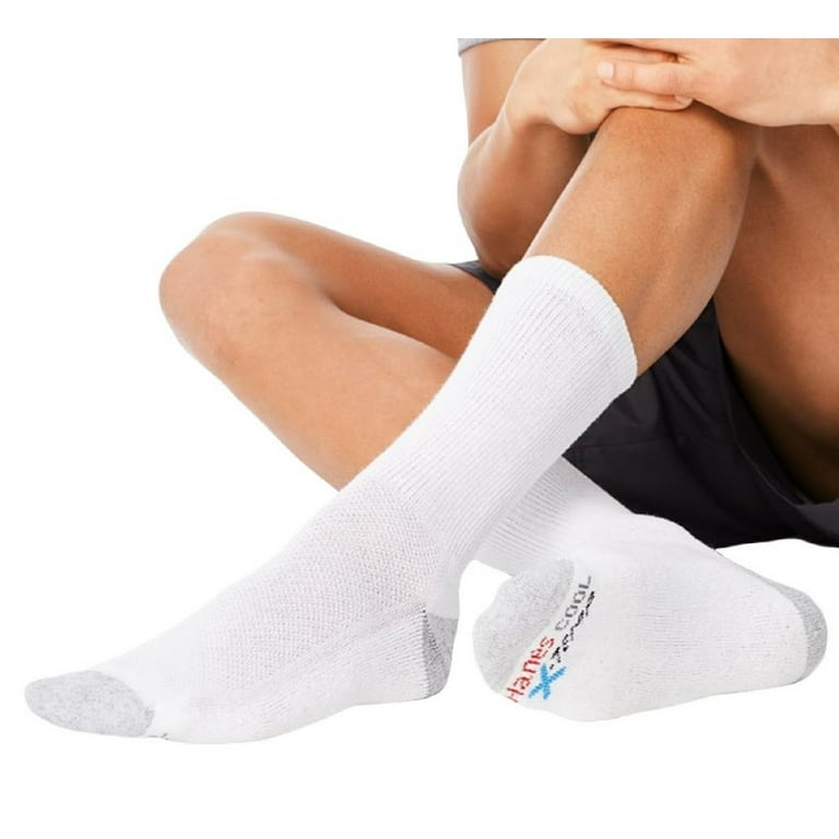 Hanes Calzini Bassi Uomo Active Cool, Bianco, 12 Paia, Tecnologia X-Temp E FreshIQ, Taglia Scarpe 6-12 US / Calzini 10-13 US