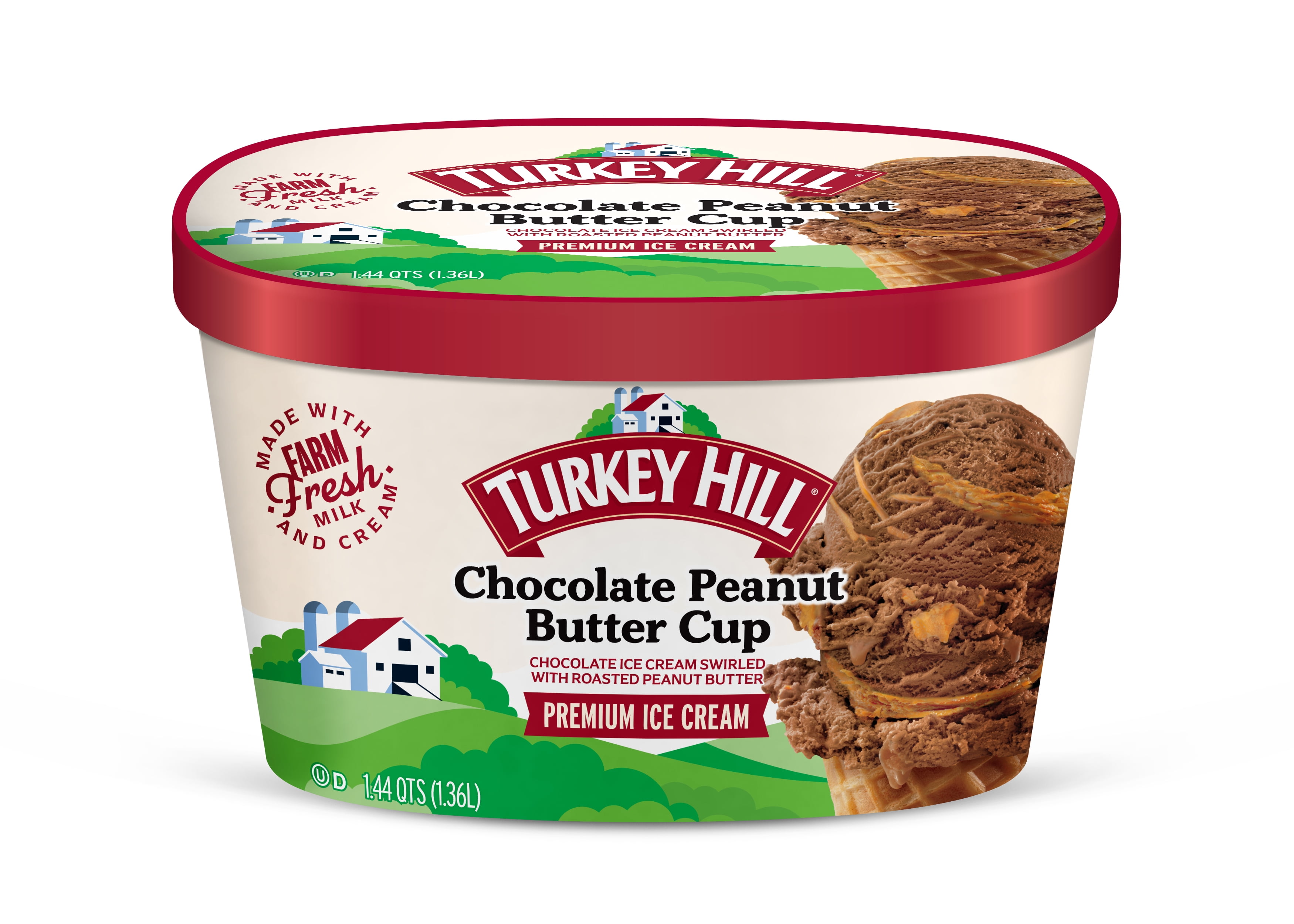 Turkey Hill Chocolate Peanut Butter Cup Premium Ice Cream, 46 fl oz