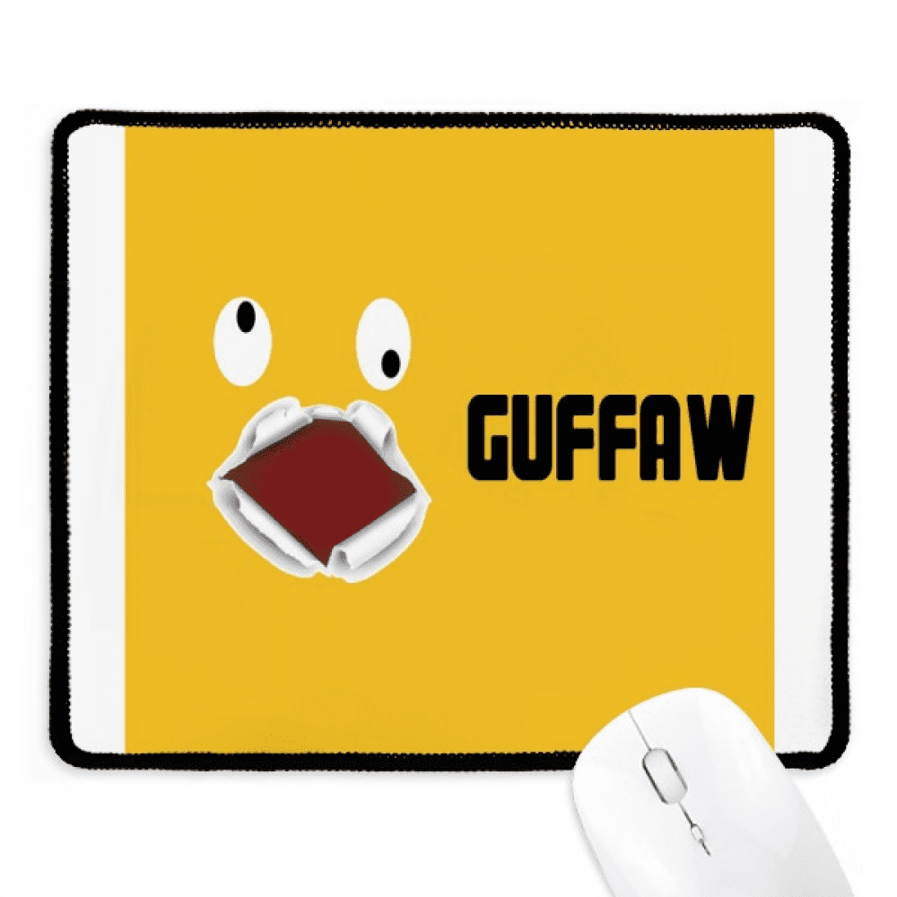 Laugh Disorder Yellow Emotion Guffaw Mousepad Stitched Edge Mat Rubber ...