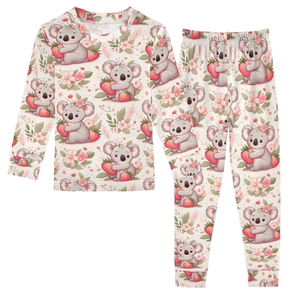 Christmas Pajamas Cartoon Koala Bear Cute Comfortable Cotton Two-piece Christmas Pajamas Set