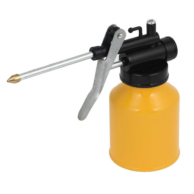Unique Bargains Yellow Metal Long Nozzle High Pressure Feed Oil Spray Gun Bottle 11.2cm