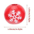 thumbnail image 2 of Christmas Wood Beads, 2 Style White Red Craft Beads Snowflake Round Wooden Spacer Beads for Christmas Winter Jewelry Making DIY Craft Ornament Supplies,for DIY Jewelry and Wreaths,Red,0.6x0.6", 2 of 3