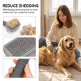thumbnail image 2 of Pet Brush for Dogs and Cats, Self Cleaning Dog Brush, Slicker Grooming Brush for Shedding Hair - Grey, 2 of 6