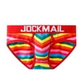 thumbnail image 5 of JOCKMAIL 2PCS/Pack Men Cotton Briefs Men's Underwear Briefs Low Waist Rainbow Men Underwear, 5 of 6