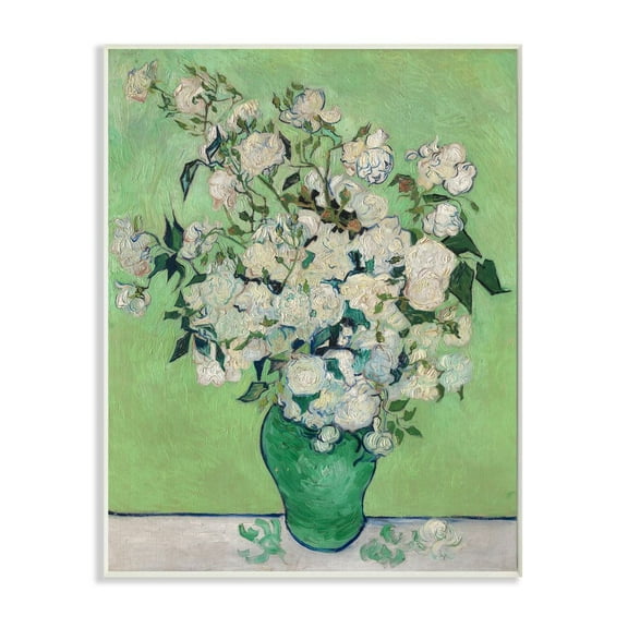 Stupell Industries Flower Pot Green White Van Gogh Classical Painting Unframed Art Print Wall Art, 13x19, by Vincent Van Gogh
