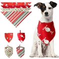 thumbnail image 1 of 4 Pcs Bandana de Noël pour Chien Foulard pour Animaux Lavable Réversible Ajustable Foulard Triangle de Noël Collier pour Chat Accessoire, 1 of 5