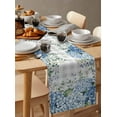 thumbnail image 6 of Farmhouse Blue Hydrangeas Flower Leaves Table Runner-36 Inch Long Grey White Plaid Table Runners Linen Burlap Tablerunner for Kitchen Dining Room Holiday Party, 6 of 9
