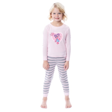 Sesame Street Toddler Girls' Abby Cadabby Heart 2 Piece Long Sleeve Pajama Set