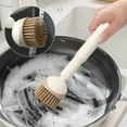 thumbnail image 4 of Rotating Long-Handle Pot Cleaning Brush | NonSlip Ergonomic Grip | Includes Auxiliary Tweezers | Multi-Functional Kitchen Scrubber Tool for Pots, Pans, Deep Dishes | Durable HIPS PET Material, 4 of 9