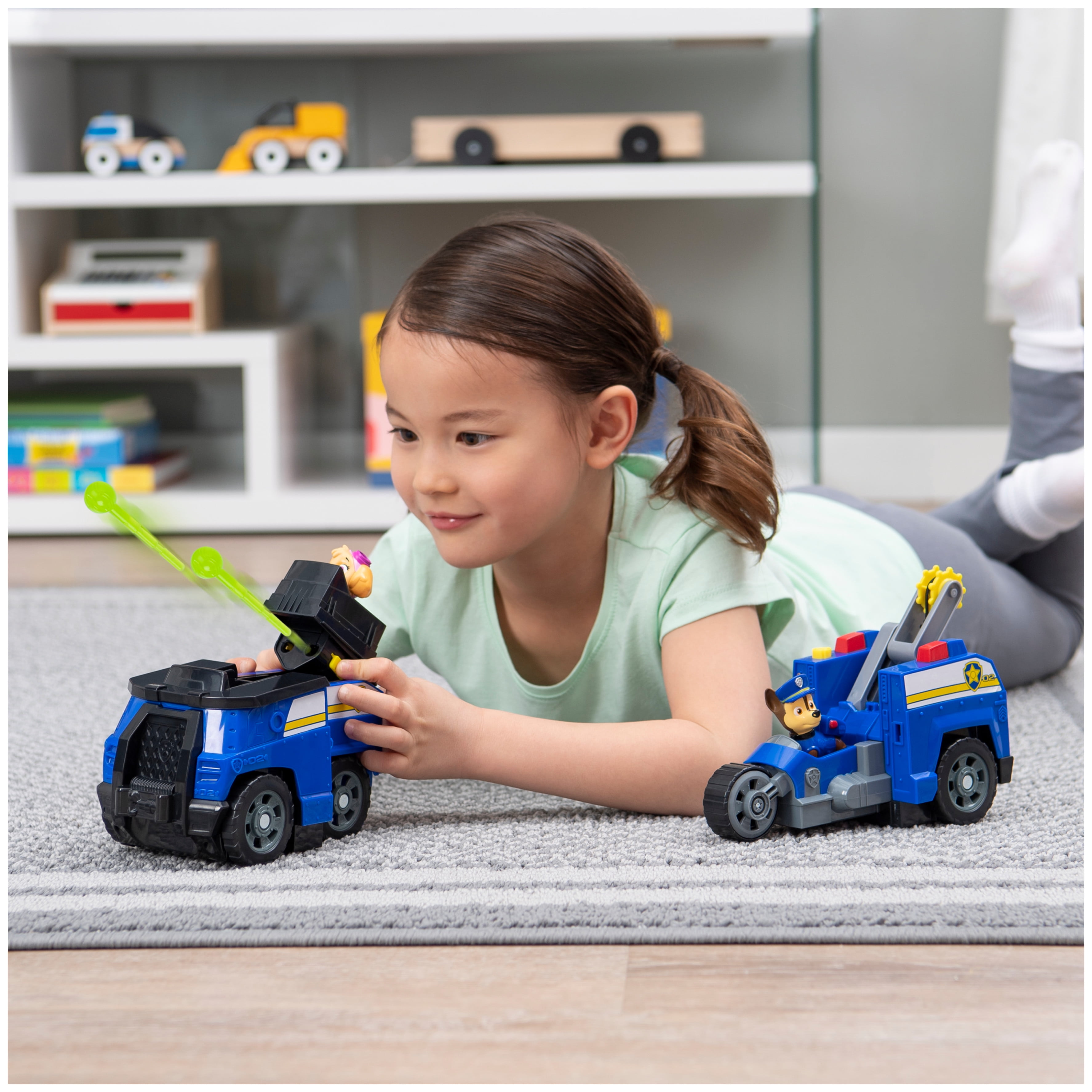 PAW Patrol, Chase Split-Second 2-in-1 Transforming Vehicle with Figure