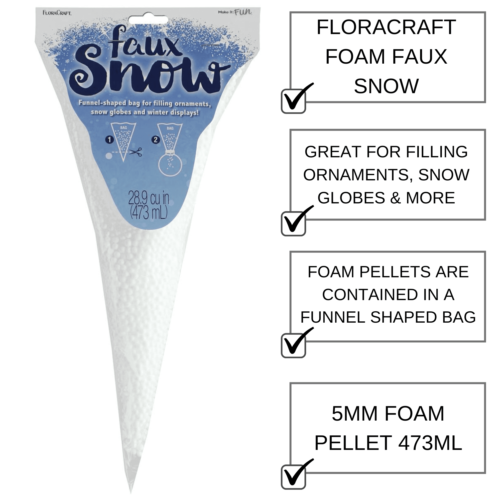 FloraCraft Faux Snow 5mm Pellet 473ml - Walmart.com